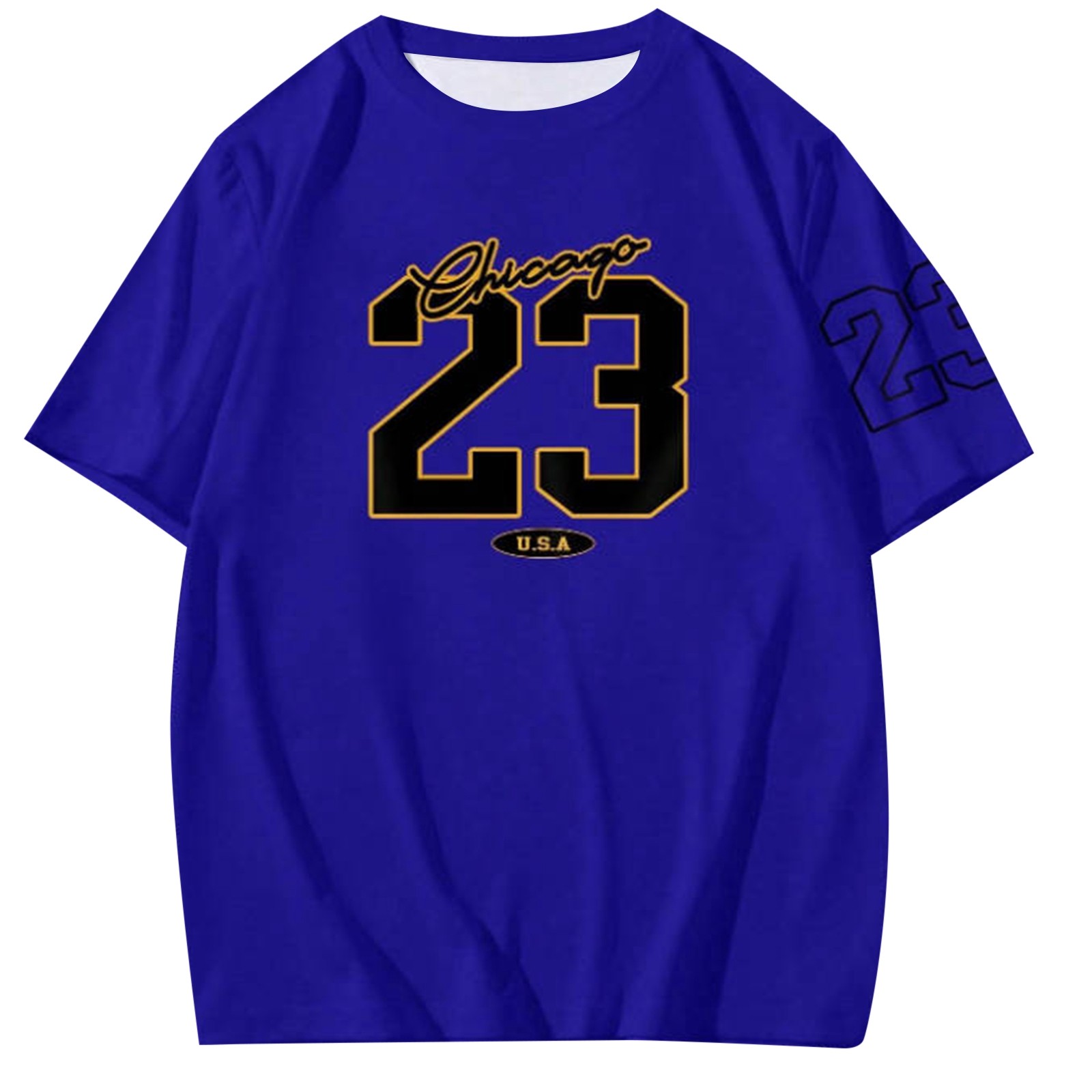 thumbnail image 3 of Camiseta personalizada con estampado alfanumérico para hombre - Cuello redondo y manga corta - Mezcla de algodón, nombre/número personalizado para regalos únicos, 3 of 7